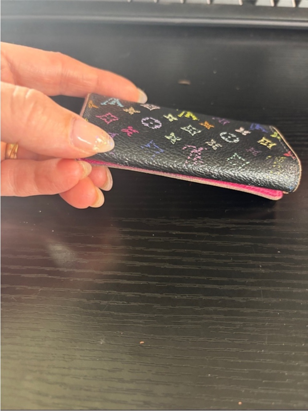 ✨Authentic Louis Vuitton Black Multicolor Monogram Multicles 4 Key Case Wallet✨ - Picture 5 of 16